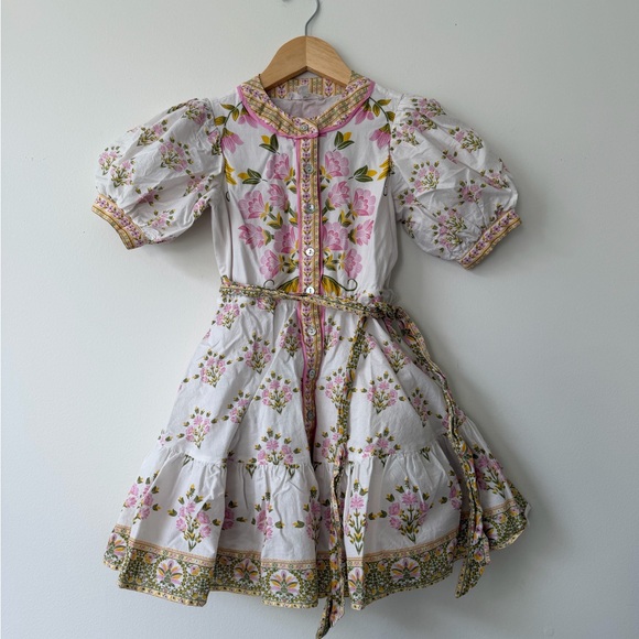 A loves a Cotton Floral Dress Easter Church Picture Day Recital Girls S - Picture 2 of 9